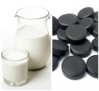 Молоко и активированный уголь